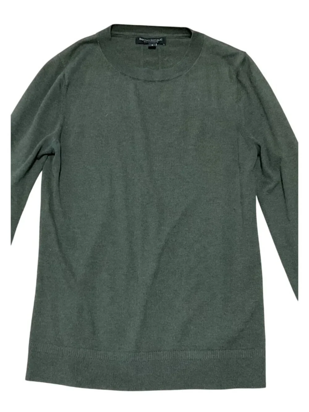 Banana Republic Silk Cashmere Blend Green Crewneck Sweater Size Small Mens